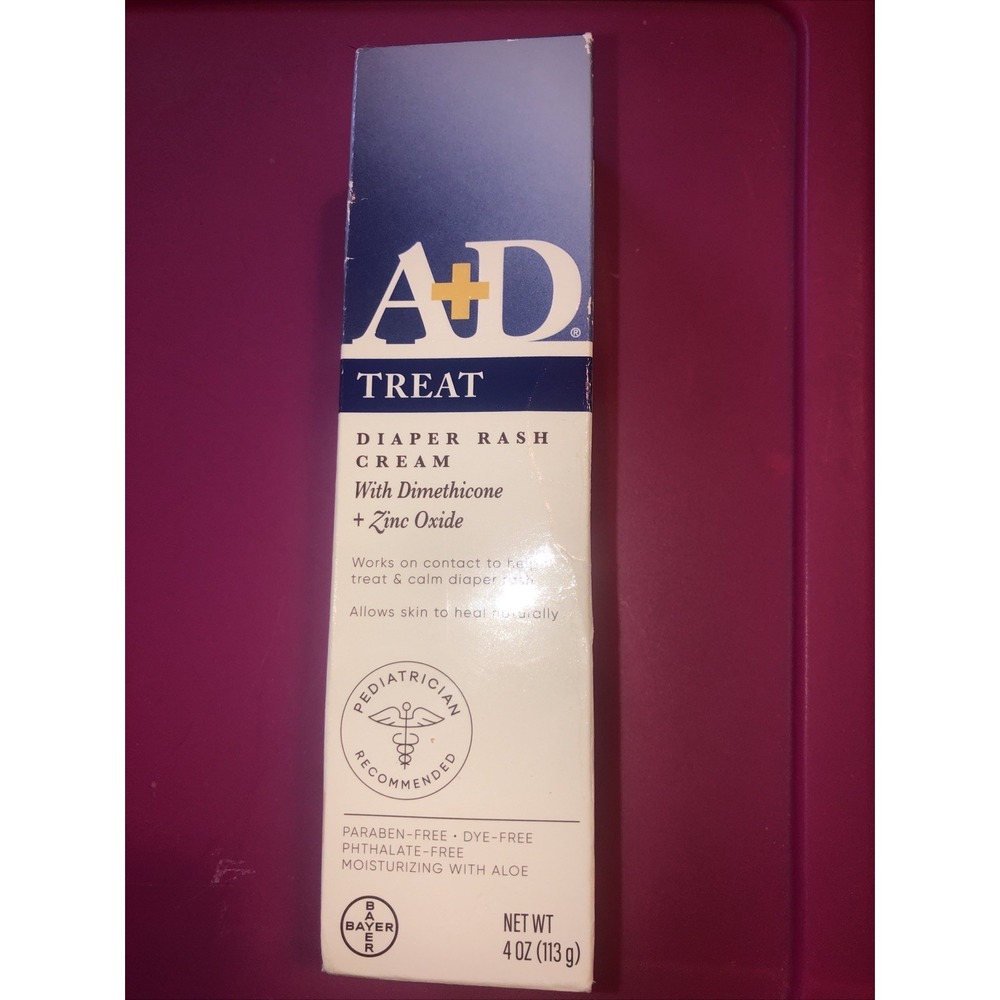 A+D Diaper Rash Cream with Dimethicone + Zinc Oxide 4oz Exp 6/2026*